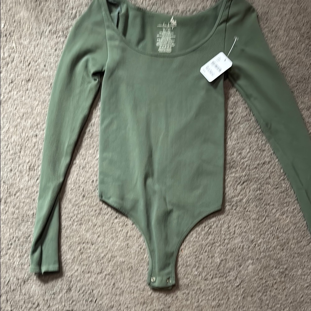 Free People Sage Green Kids Bodysuit